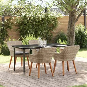 vidaXL Conjunto de sala de jantar 5 pcs Cinza claro e preto Largo