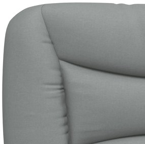 Estrutura de cama sem colchão 140x190 cm tecido cinzento-claro