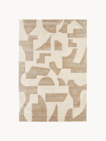 Tapete em lã artesanal com relevo Corin