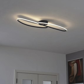 Plafon de design preto 100cm Incl. LED regulável em 3 níveis 2 luzes - Pepe