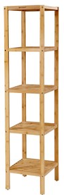 Prateleira de bambu para banheiro SONGMICS de 5 níveis, suporte de cozinha, 33 x 33 x 146 cm (C x L x A), para espaços estreitos, sala de estar, quarto, corredor BCB55Y