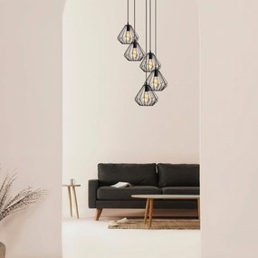 Candeeiro de Teto Diamond – Preto – Ø 50 cm x 117 cm