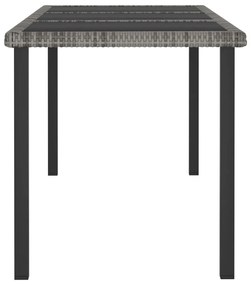 9 pcs conjunto de jantar para jardim vime PE cinzento