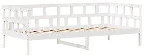 Sofá-cama c/ gavetas 90x190 cm madeira de pinho maciça branco