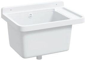 Lavatório de parede 50x35x24 cm resina branco