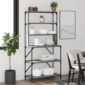 vidaXL Estante 6 prateleiras 90x40x180 cm deriv. madeira cinza sonoma
