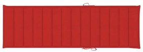 Espreguiçadeira dupla c/ almofadões vermelhos pinho impregnado