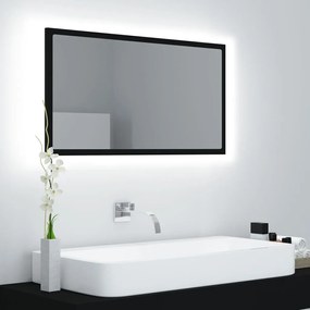 804925 vidaXL Espelho de casa de banho c/ LED 80x8,5x37 cm acrílico preto