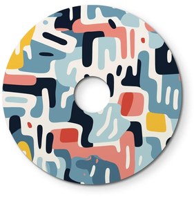 Mini abajur plano Ellepì com desenhos geométricos 'Caleidoscópio', 24 cm de diâmetro - Fabricado na Itália