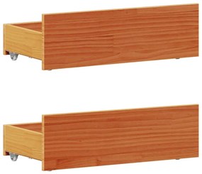 Estrutura de cama s/ colchão e c/ cabeceira pinho castanho-mel