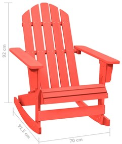 Cadeira de jardim Adirondack de baloiço abeto maciço vermelho