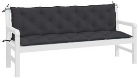 Almofadões banco jardim 2 pcs 180x50x7cm tecido oxford preto