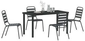 Conjunto de Jantar de Jardim com 5 Peças , Cinza Escuro, Aço