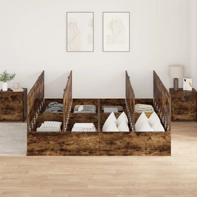 Cama com Armazenamento Fumê 180x200 cm