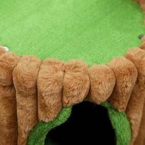 Arranhador para Gatos 53 cm Design de Tronco com Cama Caverna Poste de Juta Bolas Penduradas 40x30x53 cm Castanho e Verde