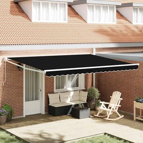 Toldo Retrátil Manual Preto 450x300 cm