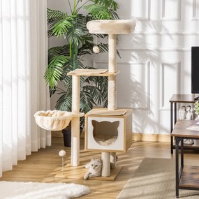 PawHut Árvore Arranhador para Gatos com Plataforma Altura 126 cm Torre