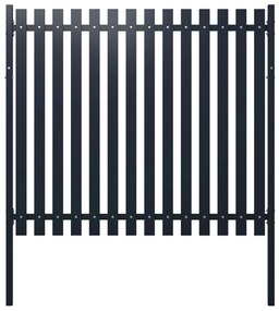 vidaXL Cerca de jardim 174,5x170 cm aço revestido a pó antracite