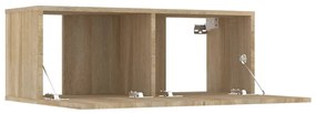 Armários TV 2 pcs 80x30x30 cm derivados madeira carvalho sonoma