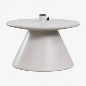 Base De Guarda-sol Com Mesa Integrada Redonda Em Cimento Darwys Cinzento Areia - Sklum