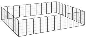 vidaXL Parque p/ cães c/ 36 painéis 50x100 cm aço revestido a pó preto