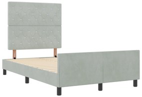 Cama vidaXL Cinza Claro 120x190 cm Veludo