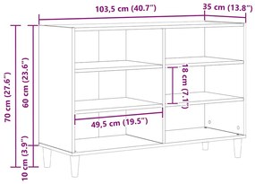 Buffet vidaXL Preto Carvalho 103,5x35x70 cm Madeira de Engenharia