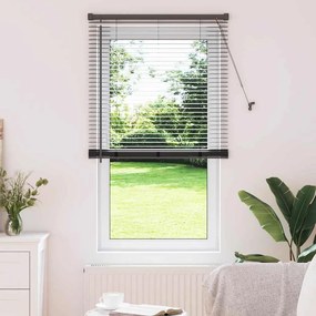 vidaXL Persiana de Janela com cortinas Outros Manual Preto 80 x 130 cm Alumínio