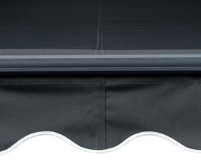 Toldo retrátil manual c/ LED 450x300 cm antracite