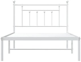 Estrutura de cama em metal com cabeceira 107x203 cm branco