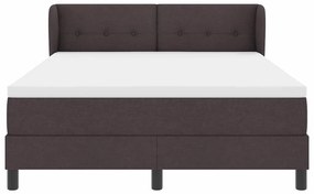 Cama Box com Colchão vidaXL Marrom Escuro 160x200 cm Tecido