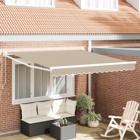 Toldo Retrátil Manual vidaXL Bege 300x250 cm