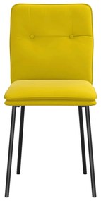 Cadeiras de jantar 2 pcs veludo amarelo