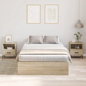 Estrado de Cama Storage vidaXL Carvalho Sonoma 120x190 cm