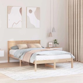 vidaXL Estrutura da Cama Castanho 140 x 190 cm Madeira de pinho maciça