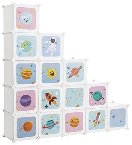 Armário de arrumação para crianças 123 x 31 x 123 cm Multicolorido