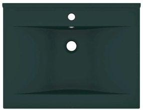 Lavatório orifício torneira 60x46 cm cerâmica verde-escuro mate
