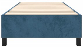 Estrutura de cama sem colchão 100x200 cm veludo azul-escuro