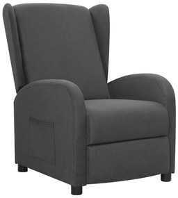 vidaXL Poltrona reclinável tecido cinzento-escuro
