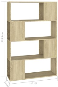 Estante/divisória 80x24x124,5 cm contraplacado carvalho sonoma