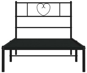 Estrutura de cama com cabeceira 100x200 cm metal preto