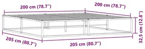 Estrutura de cama sem colchão branco 200x200 cm metal