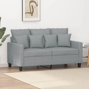 Sofá de 2 lugares em tecido 120 cm cinzento-claro