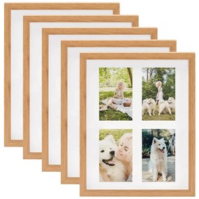 vidaXL Molduras 3D 5 pcs 28x35 cm p/ foto de 4x(10x15 cm) cor carvalho