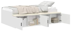 Cama de Armazenamento Branca 100x200 cm