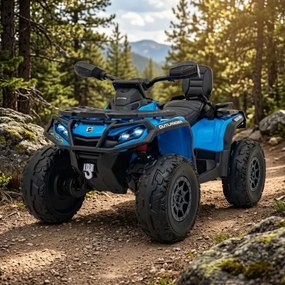 Moto 4 elétrica para crianças 3 a 7 anos 12V Can Am Outlander 4x4 com controlo remoto, rodas Espuma EVA, assento couro Carga até 50Kg Azul