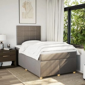 Cama boxspring c/ colchão 120x190cm tecido castanho-acinzentado