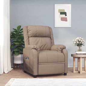 vidaXL Poltrona elevatória couro artificial cappuccino
