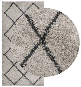 Tapete shaggy de pelo alto PAMPLONA 100x200 cm bege e antracite