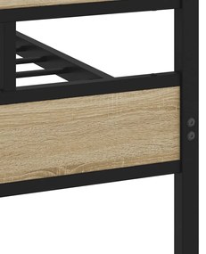 Estrutura de cama sem colchão 100x200 cm metal carvalho sonoma